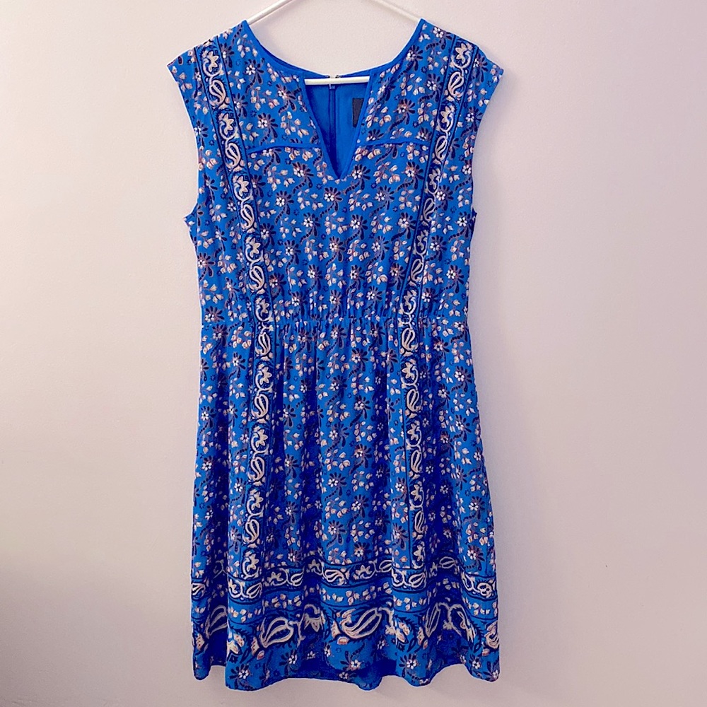 J Crew Silk Pattern Dress Size 10